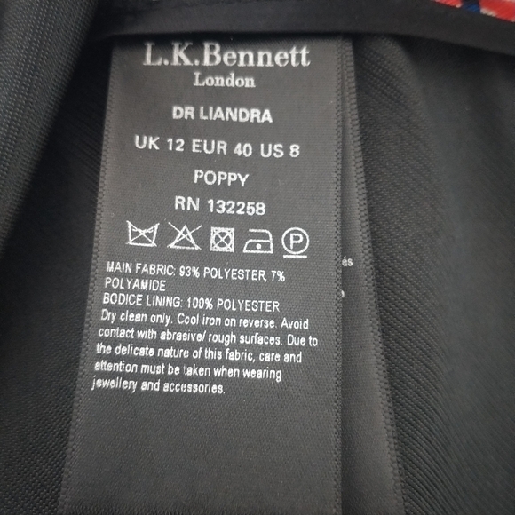 L.K. Bennett London Poppy Classic V Neck Dress 8 - Picture 12 of 12